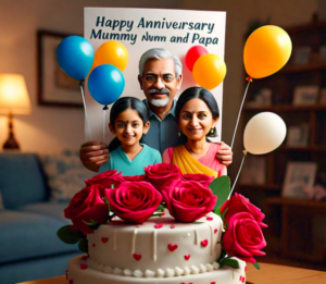 Happy Anniversary Mom Dad Stylish Text